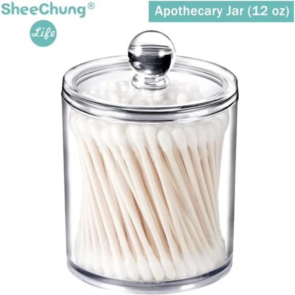 6 Pack of 12 Oz. Holder Storage Canister Clear Plastic Acrylic Jar (Clear)